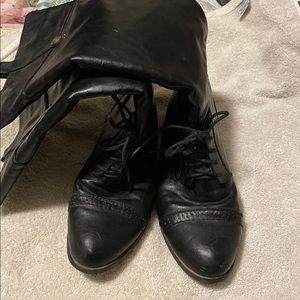 Black knee high boots
